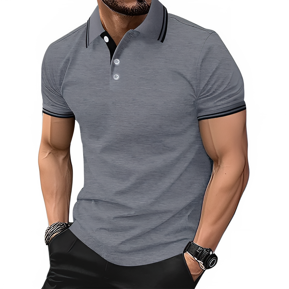Short Sleeve Pure Color Polo Shirt