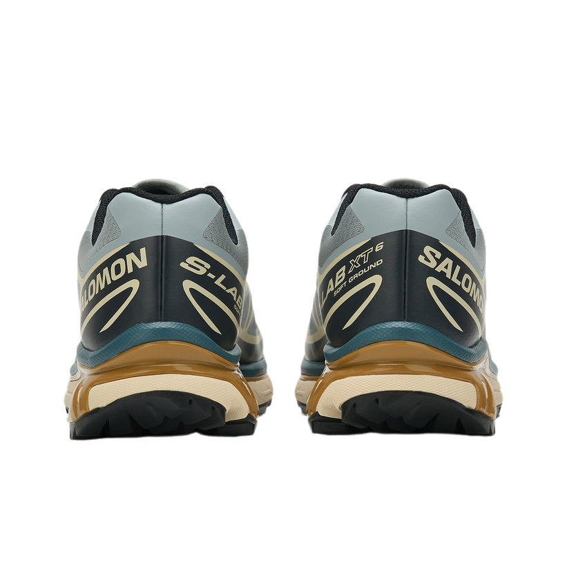 SALOMON XT-6 RECUT Retro Outdoor Low-Top Shoes – Unisex Sand Grey / Cumin Yellow / Misty Blue | SKU: L49258100