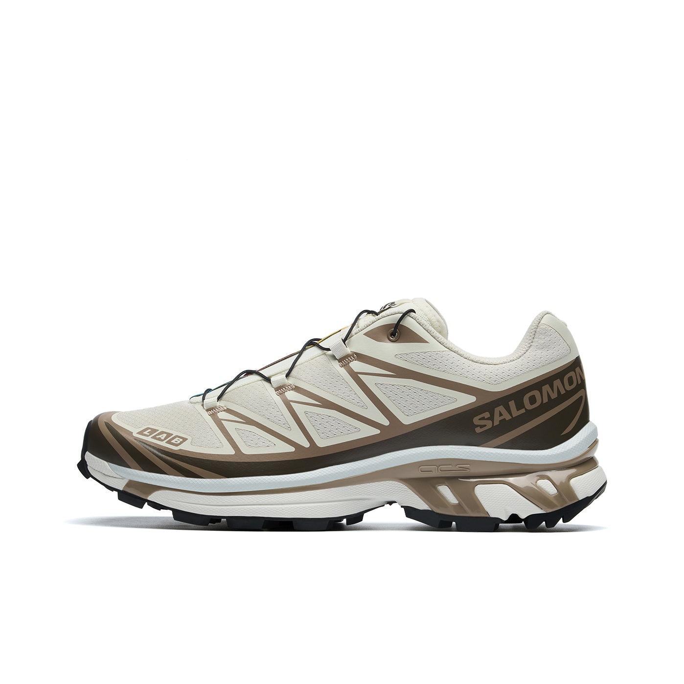 Salomon XT-6 Low-Top Running Shoe – Unisex | Cream / Brown