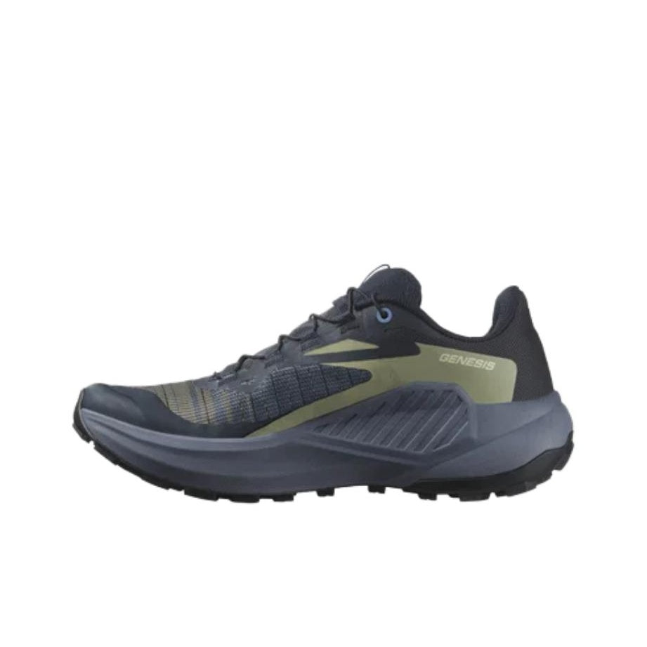 Salomon Genesis Low-Top Trail Running Shoe – Women's | Black / Blue / Green