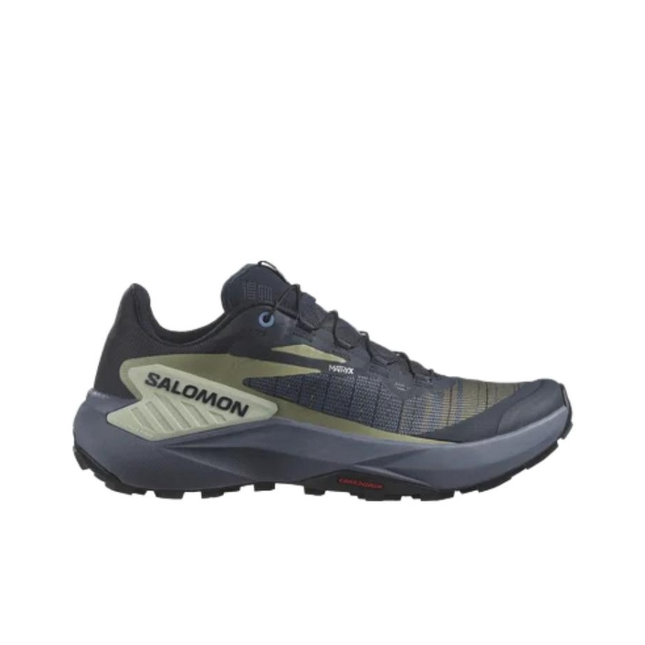 Salomon Genesis Low-Top Trail Running Shoe – Women's | Black / Blue / Green
