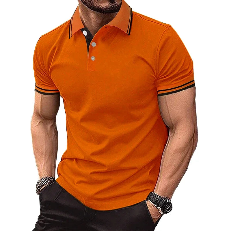 Short Sleeve Pure Color Polo Shirt