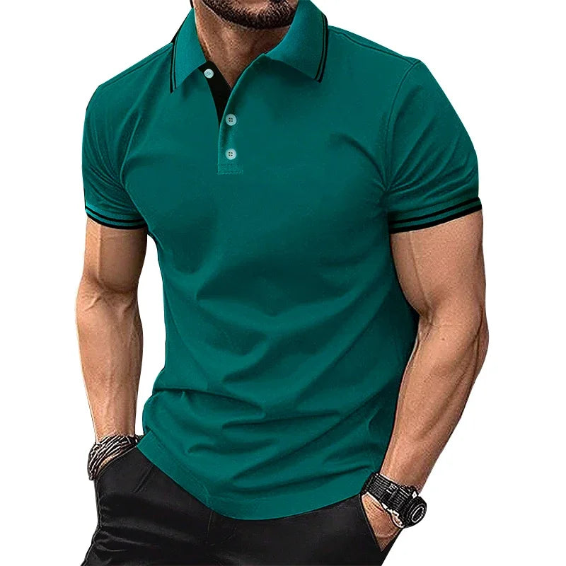 Short Sleeve Pure Color Polo Shirt